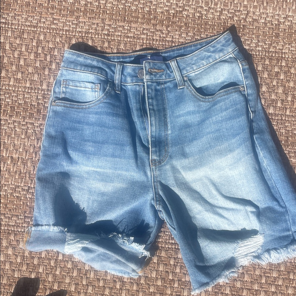 Forever 21 Light Blue Distressed Jean Shorts